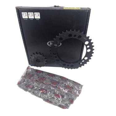 Imagem de KIT RELACAO TRANSMISSAO COMPLETO HONDA NX400 FALCON 2000 à 2015 NX400I FALCON 2012 à 2015 H04021X