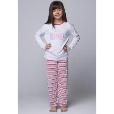 Imagem de Kit 3 Pijamas Vekyo Infantil Longo Feminino Nível de Energia, P, Mulhe