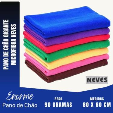 Imagem de Kit C/ 12 - Pano De Microfibra Gigante - 80 X 60cm - Neves - Multiuso 
