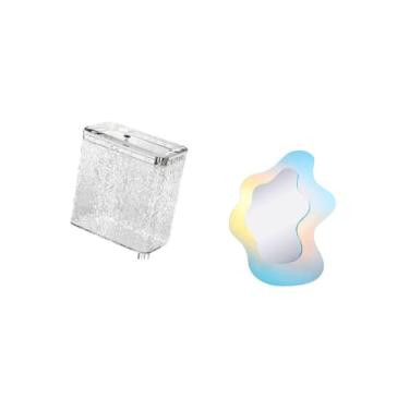 Imagem de Fenteer Lixeira Suspensa para Cozinha, Lixeira Portátil com Tampa, Pequena Sobre a Porta Do Armário, Lixeira Ondulada, Espelho Acrílico, Maquiagem, Decoração