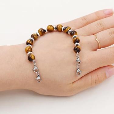 Imagem de Pulseira intercambiável de contas de cristal natural e hematita com fecho lagosta | Joias de substituição semiacabadas para homens e mulheres YA5058, adjustable, Pedra Aço inoxidável, Sem Pedra