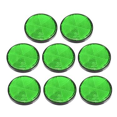Imagem de Generic 8 peças de refletor autoadesivo refletor redondo de segurança para postes de portão, carros, reboque, motocicleta, caminhões, barco, bicicleta, bicicleta verde