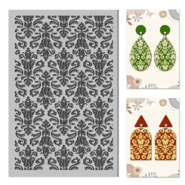 Imagem de 1 tapete de textura de borracha, almofada de estampa floral, kit de fabricação de joias, ferramentas de artesanato criativo para máquinas de gravação de carimbos, artesanato DIY, 10 x 6,5 x 0,3 cm