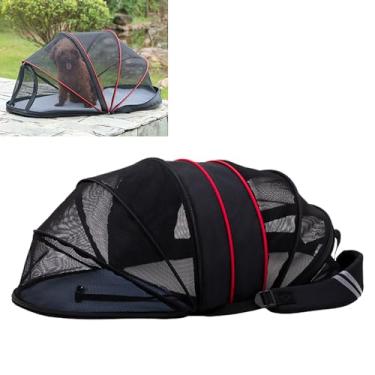 Imagem de Generic Mochila para Transportar Animais de Estimação, Armazenamento Simples, Casa, Respirável, Expansível, Poliéster, Estável para Animais de Estimação Pequenos e Médios (Preto)