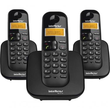 Imagem de Telefone Sem Fio C/ Identificador De Chamadas + 2 Ramais Ts3113 Preto 4123103