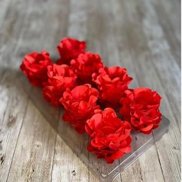 Imagem de Kit com 120 Forminhas para Doces Finos Modelo Flor Luxo – Linha Style – Ideal para Casamentos, Festas e Decoração de Mesa Elegante(VERMELHA,80 UNIDADES)