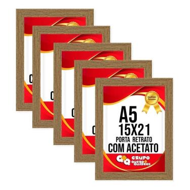 Imagem de 2X Kit 5 Porta Retrato Moldura A5 Lisa Para Foto 15X21 Pared