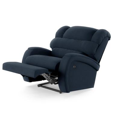 Imagem de Poltrona Do Papai Reclinável Napoli Power Elétrica Usb Veludo Fh1 Azul