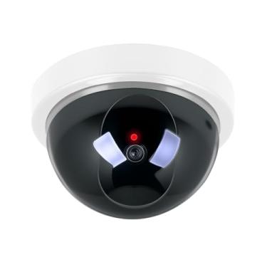 Imagem de Câmeras de segurança falsas, vigilância interna e externa, com luz LED vermelha, conjunto de 2 - branco