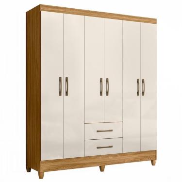 Imagem de Guarda Roupa Casal Panamá 6 Portas E 2 Gavetas Freijó/off White - Moval