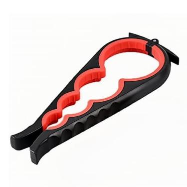 Imagem de Multiabridor fácil de usar – abridor de frasco, garrafa e lata para mãos fracas, idosos e alívio de artrite - vermelho/branco