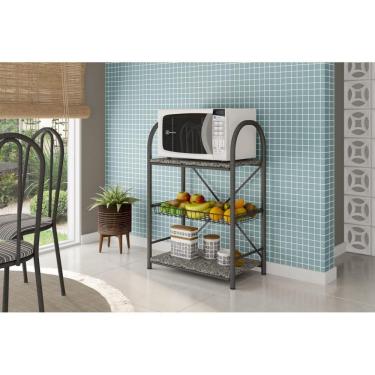 Imagem de Fruteira 2 Prateleiras Granito Cromo Preto