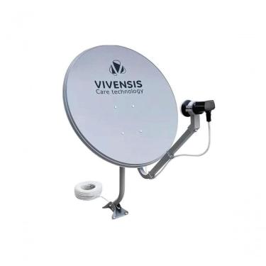 Imagem de Kit Antena Parabolica 60cm Vivensis Com Cabo E Lnbf