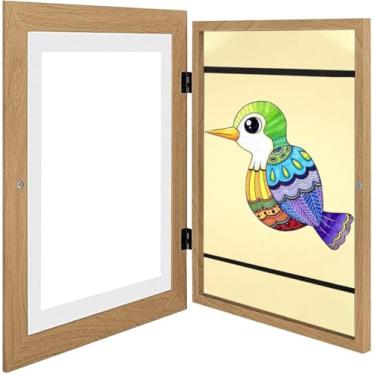 Imagem de Molduras De Arte Para Crianças Com Abertura Frontal, Moldura De Arte Mutável Para Exibição De Imagens, Molduras De Arte A4 Para Projetos De Arte Para Crianças, Desenho Pa, Holz, 1pcs