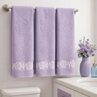 Imagem de Kit 3 Toalhas de Banho Bouquet 100% Algodão Super Macias e Absorventes – Conforto Premium (Kit 3 Lavanda)