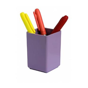 Imagem de Porta-Lápis Acrílico Organizador De Mesa, Ideal Para Escritório, Guarda Canetas, Lápis E Papelaria(Lilás Sólido)