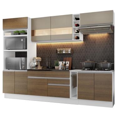 Imagem de Cozinha Completa Vicenza com Armário e Balcão Marrom Madesa