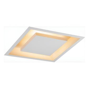 Imagem de Luminária Plafon De Embutir Quadrada Luz Indireta 30x30- E27 Branco