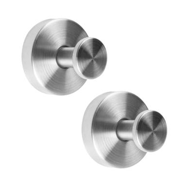 Imagem de Ganchos de ventosa para chuveiro, ganchos de toalha removíveis, ganchos de chuveiro de aço inoxidável sem broca para parede de banheiro, janela de vidro, porta, espelho, azulejo, pacote com 2, prata