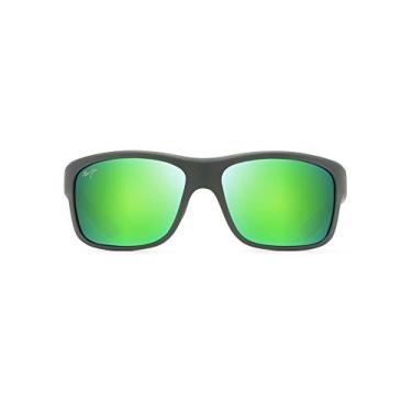 Imagem de Óculos de sol masculino Maui Jim Southern Cross, lentes polarizadas patenteadas PolarizedPlus2, cáqui fosco/marrom/preto/verde, grande