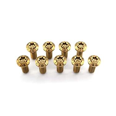 Imagem de Parafusos de montagem Arashi para discos de freio Rotores M8 x 22 mm x 1,25 mm Pitch Liga de titânio Parafusos Torx cônicos Hex Allen Socket Head Gold Motorcycle Accessories Parts Pack of 10
