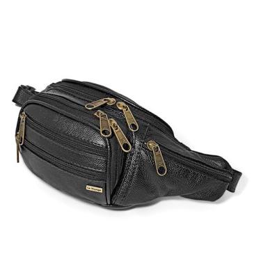 Imagem de Pochete Feita de Couro Masculina Grande Espaçosa Resistente - Le Voyag