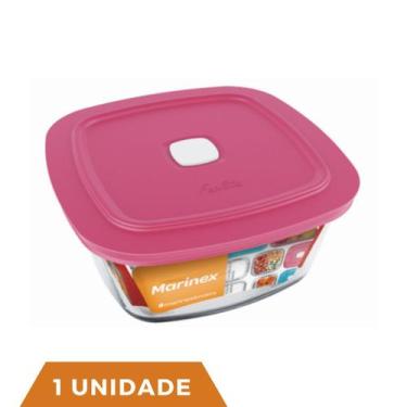Imagem de 1 Pote Vidro Facilita Quadrado Marmita 300Ml Marinex - NADIR FIGUEREID