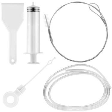 Imagem de Kit de ferramentas de limpeza de ralo de geladeira 5 peças de limpador de escova de tubo longo, amigo de linha de água de geladeira para geladeira, limpador de linha de água, kit de linha de água de