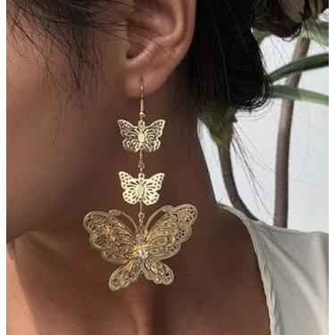 Imagem de Presentes de amizade para mulheres, brincos para mulheres, pingente longo, brilhante, dourado, branco, fada