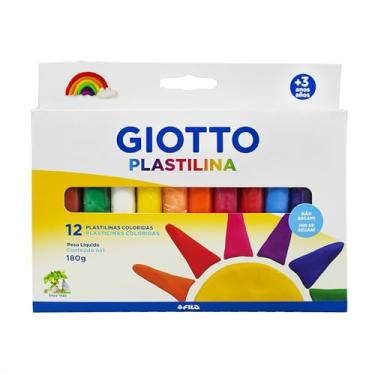 Imagem de GIOTTO Massinha Plastilina, 12 Cores Sortidas, 180g, Não Seca