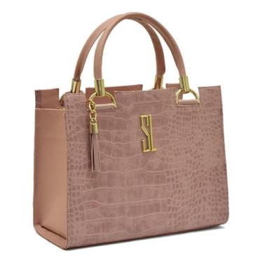 Imagem de Bolsa Castelo Croco Feminina Forrada Sintético Grande - Santa Lurdes, 