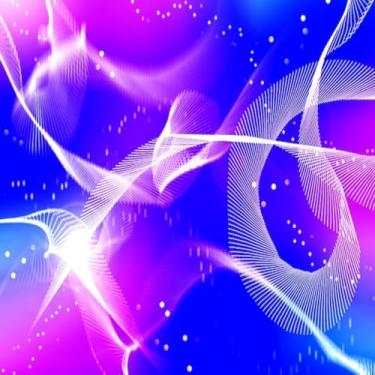 Imagem de Quadro Decorativo Abstrato Colorido Linhas Azul e Roxo Arte Moderna 30x30cm