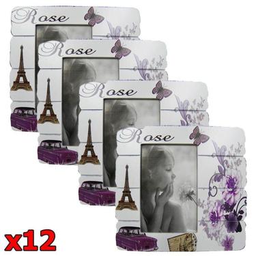 Imagem de Porta Retrato 12 Unidades Retro Vintage Foto Moldura 10x15 Fotografia Rose (mad-6702-17/12)