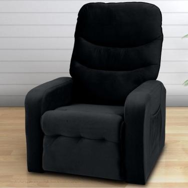 Imagem de Poltrona Reclinável Para Sala Egito Veludo Preto