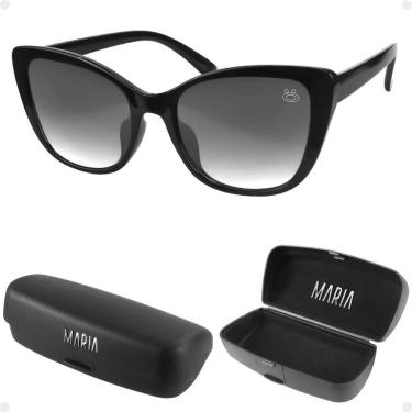 Imagem de Oculos Sol Feminino Vintage Praia Case Gatinho Proteção Uv Delicado Preto Luxo Acetato Moda Estiloso