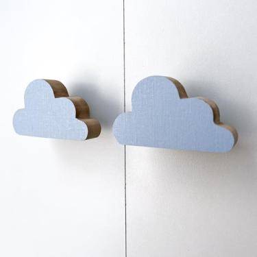 Imagem de 10 Puxadores Nuvem Azul Infantil Porta Cômoda Gaveta Móveis Quarto