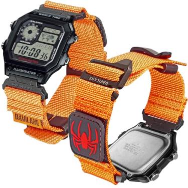 Imagem de DAVILANE Pulseira de relógio de nylon militar de 18 mm para Casio G-Shock AE/F/W (AE-1200, F-91W, W-735H, DW-H5600) - Pulseira de relógio de liberação rápida com adesivos intercambiáveis e fecho de