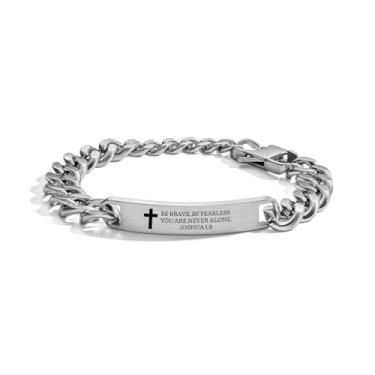 Imagem de TalesOfTi Pulseira masculina de aço inoxidável elegante e ajustável para homens joias minimalistas duráveis, One Size, Aço inoxidável, Sem Pedra Preciosa