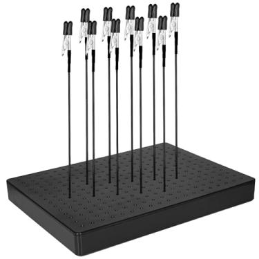 Imagem de Suporte de aerógrafo com 20 clipes jacaré, base de aço inoxidável para pintura de miniaturas, modelos e ferramentas de artesanato