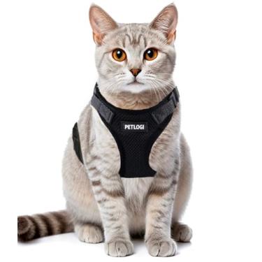 Imagem de Peitoral para gatos, à prova de fuga, com coleira para caminhar, suporte macio para o peito, tamanho ajustável, macio, ajustável, respirável, gatinhos, cães pequenos