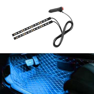 Imagem de UHANBUT Fita de LED para carro, 24 luzes LED RGB neon para ambiente interno, isqueiro de cigarro de 12 V, luz noturna ambiente sob o painel, acessório de lâmpada decorativa para caminhão de carro