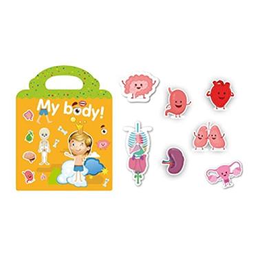 Imagem de Generic Livro de Adesivos Fofos de PVC à Prova D'água para Janelas para Crianças, Adesivos Reutilizáveis ​​e Laváveis, Estimula o Desenvolvimento Intelectual, para Aprendizagem e Diversão (meu corpo)