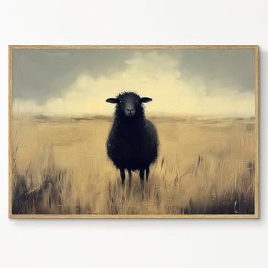 Imagem de Quadro de ovelhas impressões de animais vintage imagem de ovelhas de fazenda arte de parede pastoral pintura vintage retrato de ovelhas arte de parede animais de fazenda impressões de ovelhas