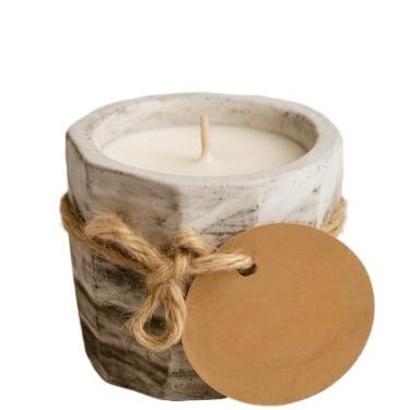 Imagem de Vela Aromática Lavanda Perfumada Artesanal Vegetal Vaso de Gesso Vasinho(1 Vela Algodão (35g))