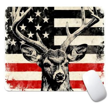 Imagem de CANFLASHION Mouse pad quadrado, mousepad pequeno personalizado com designs, base de borracha antiderrapante para jogos para computadores, laptop, escritório, 240 mm x 200 mm x 3 mm, bandeira americana