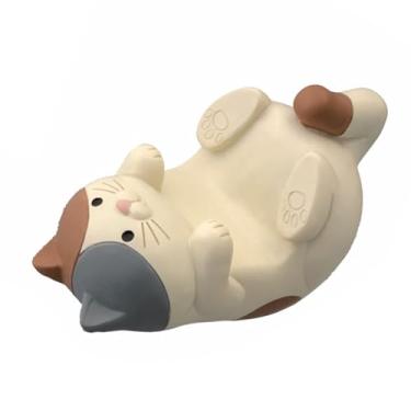 Imagem de Estink Suporte para Telefone de Gato, Decoração e Organizador de Mesa de Animal Bonito Com Material de Resina Durável para Telefones Celulares, Tablets, óculos e Canetas (Gato tricolor)