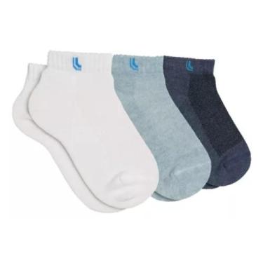 Imagem de Meia Lupo Cano Curto Infantil 2725-089 C/3, Branco, Mescla azul, Mescl