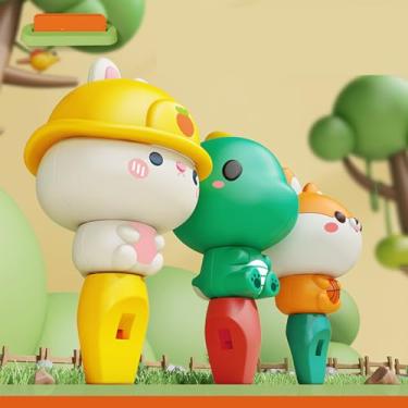 Imagem de Naroote Apito Bonito Dos Desenhos Animados, Brinquedo do Apito Desenhos Animados, Proteção Ambiental Segura e Portátil Com Cordão para Exterior para o Jardim de Infância (Coelho)