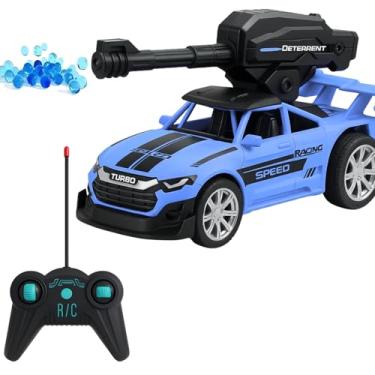 Imagem de Carrinho Controle Remoto Que Dispara Bolinhas De Gel Infantil Elétrico Brinquedo Divertido (Azul)