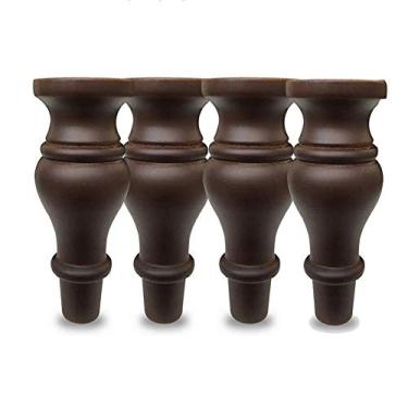 Imagem de SENNIAN Pernas de móveis sólidas redondas de madeira, substituição de pés de coque, pés de coque de sofá antigo, pernas de substituição de cama, pernas de suporte de armário de TV, para sofá mesa de